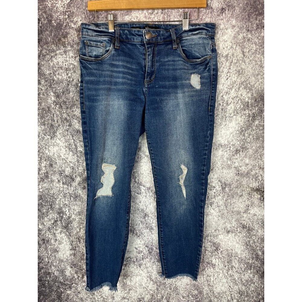 STS‎ Blue Jeans Women’s 29 Blue Emma Ankle Skinny Mid Rise Distressed Boho